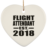 Flight Attendant Established EST. 2018 - Heart Ornament