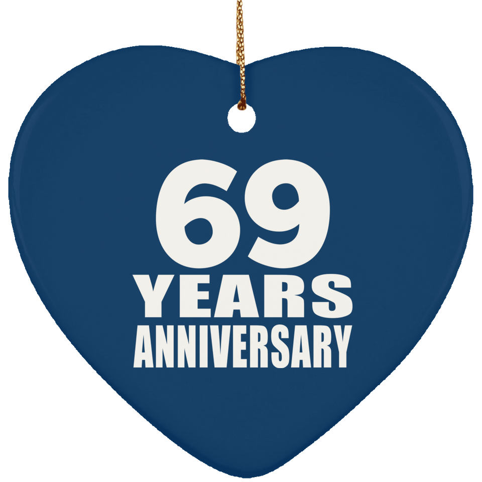 69th Anniversary 69 Years - Heart Ornament