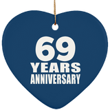 69th Anniversary 69 Years - Heart Ornament