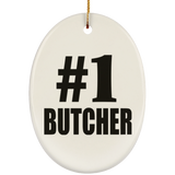 Number One #1 Butcher - Oval Ornament
