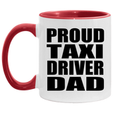 Proud Taxi Driver Dad - 11oz Accent Mug Red