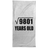 99th Birthday Square Root of 9801 Years Old - Hand Towel