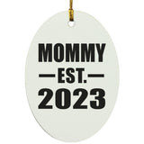 Mommy Established EST. 2023 - Oval Ornament