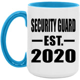 Security Guard Established EST. 2020 - 15oz Accent Mug Blue