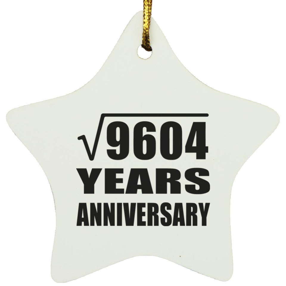 98th Anniversary Square Root of 9604 Years Anniversary - Star Ornament