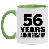 56th Anniversary 56 Years - 11oz Accent Mug Green