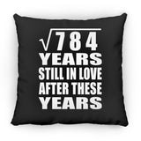 28th Anniversary Square Root of 784 Years Still In Love - Throw Pillow Black