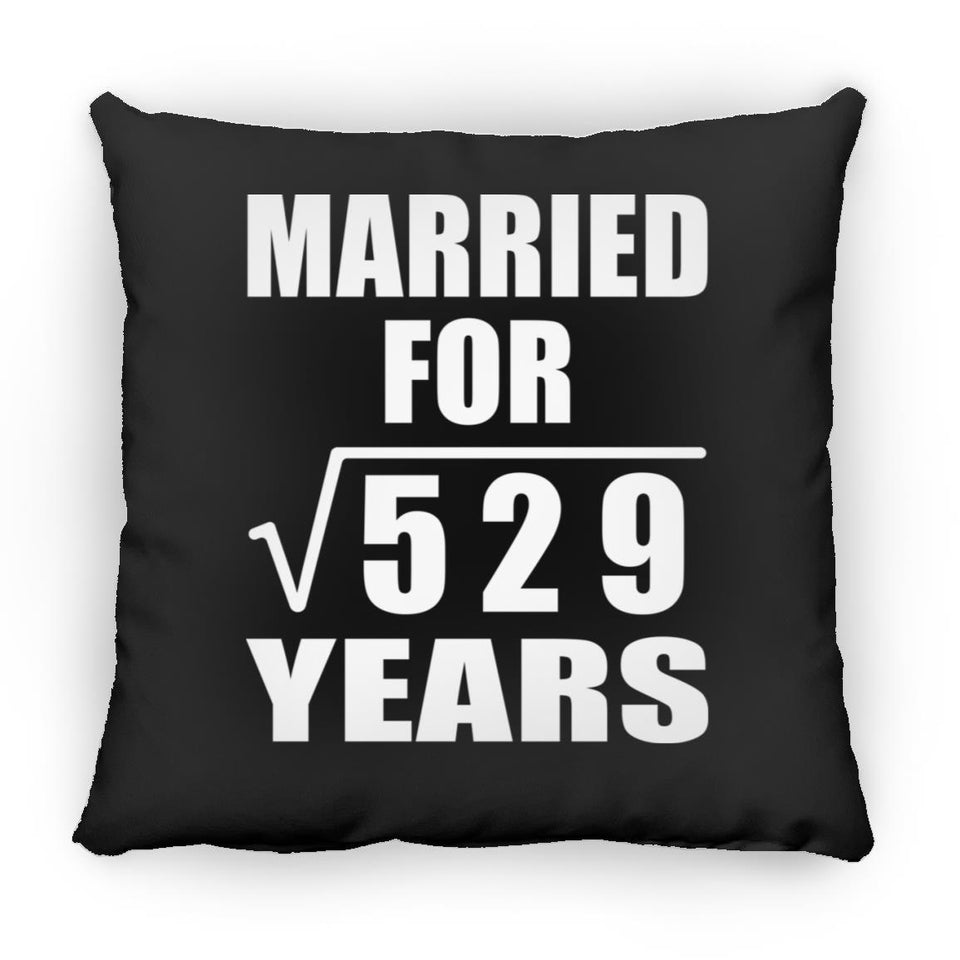 23rd Anniversary Married For Square Root of 529 Years - Throw Pillow Black