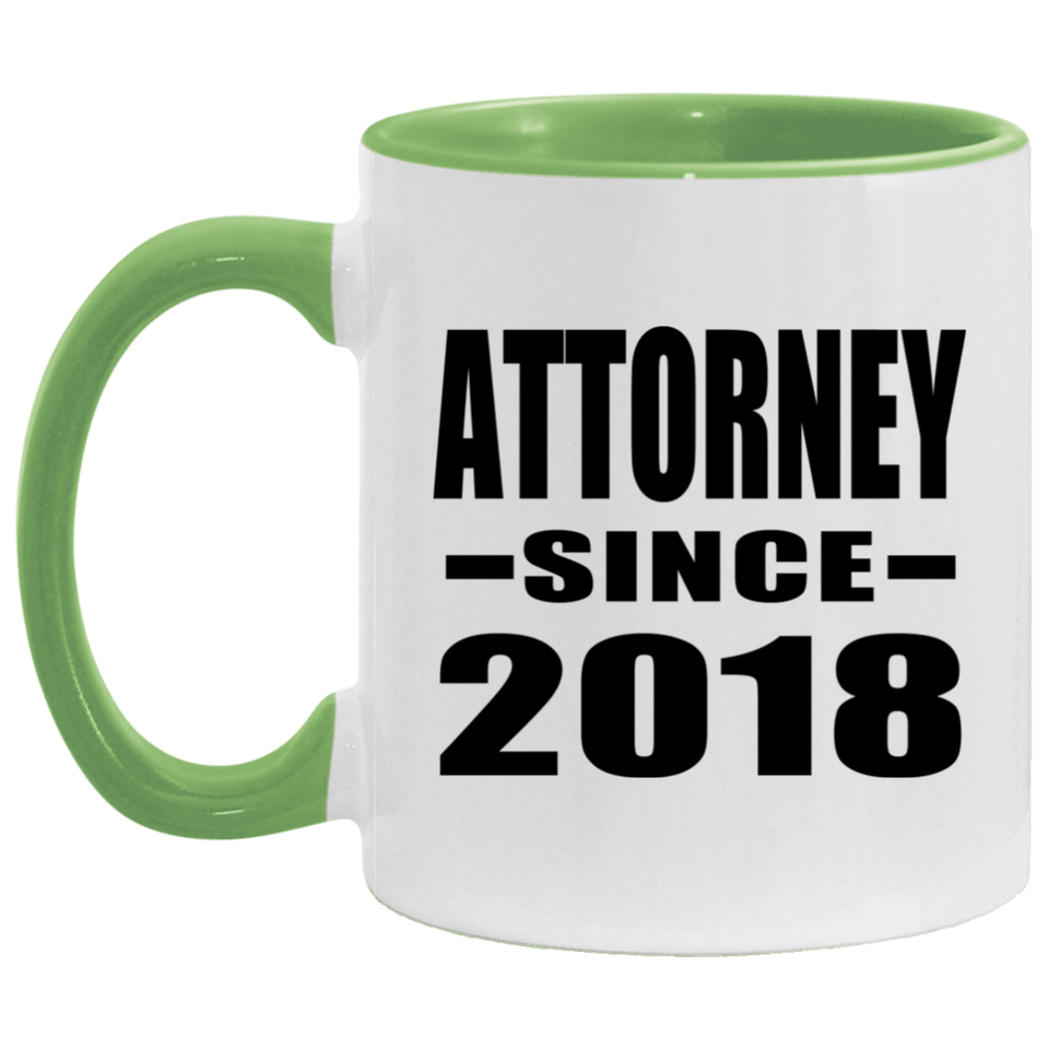 Attorney Since 2018 - 11oz Accent Mug Green