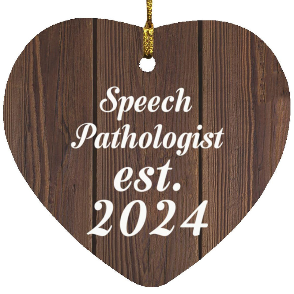 Speech Pathologist Established Est. 2024 - Heart Ornament D