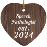 Speech Pathologist Established Est. 2024 - Heart Ornament D