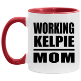 Working Kelpie Mom - 11oz Accent Mug Red