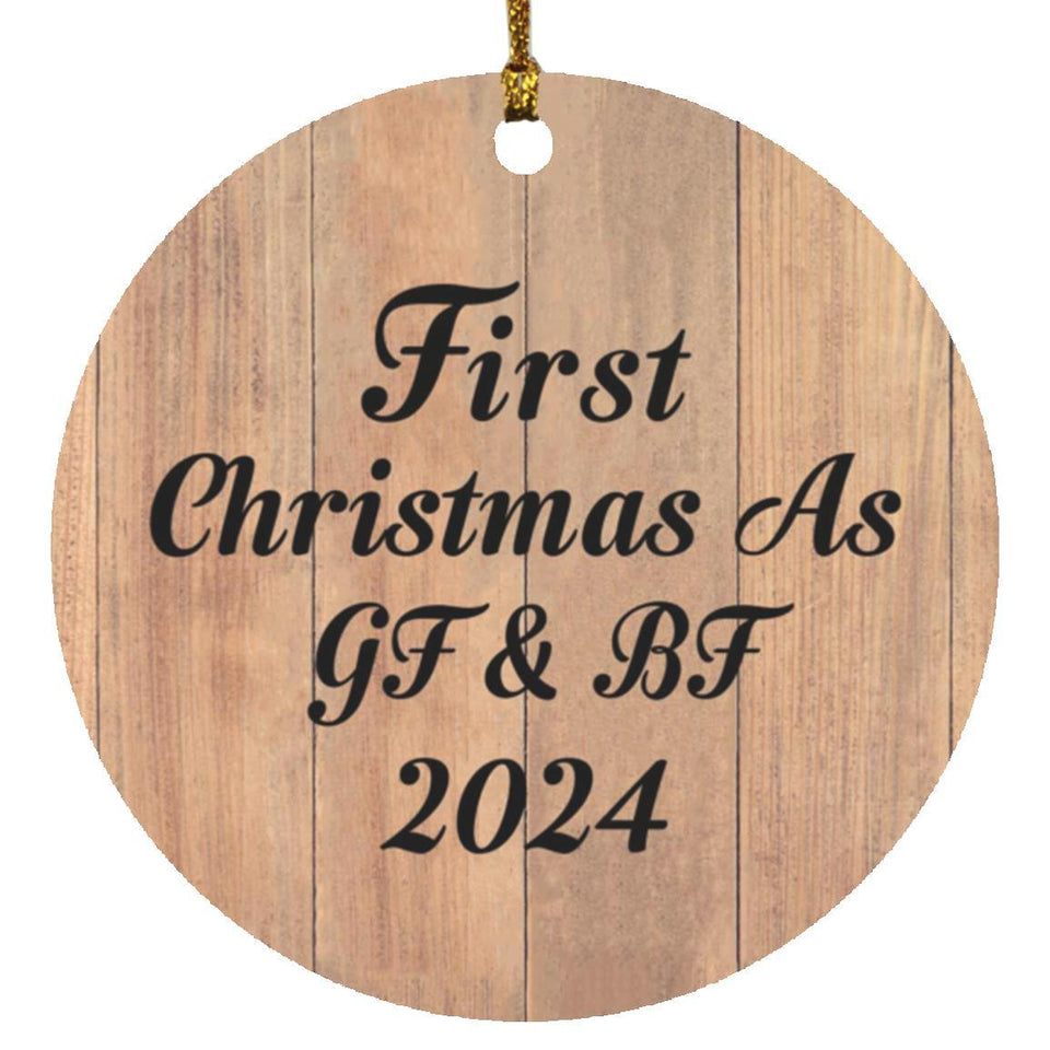 First Christmas As Gf & Bf 2024 - Circle Ornament C