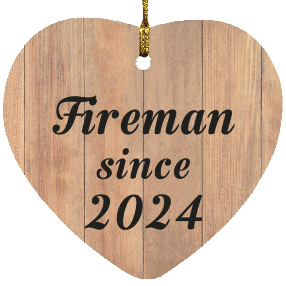 Fireman Since 2024 - Heart Ornament C