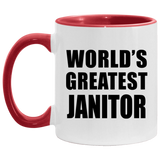 World's Greatest Janitor - 11oz Accent Mug Red
