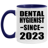 Dental Hygienist Since 2023 - 11oz Accent Mug Purple