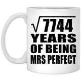 88th Anniversary Square Root of 7744 Years of Mrs Perfect - 11oz Coffee Mug