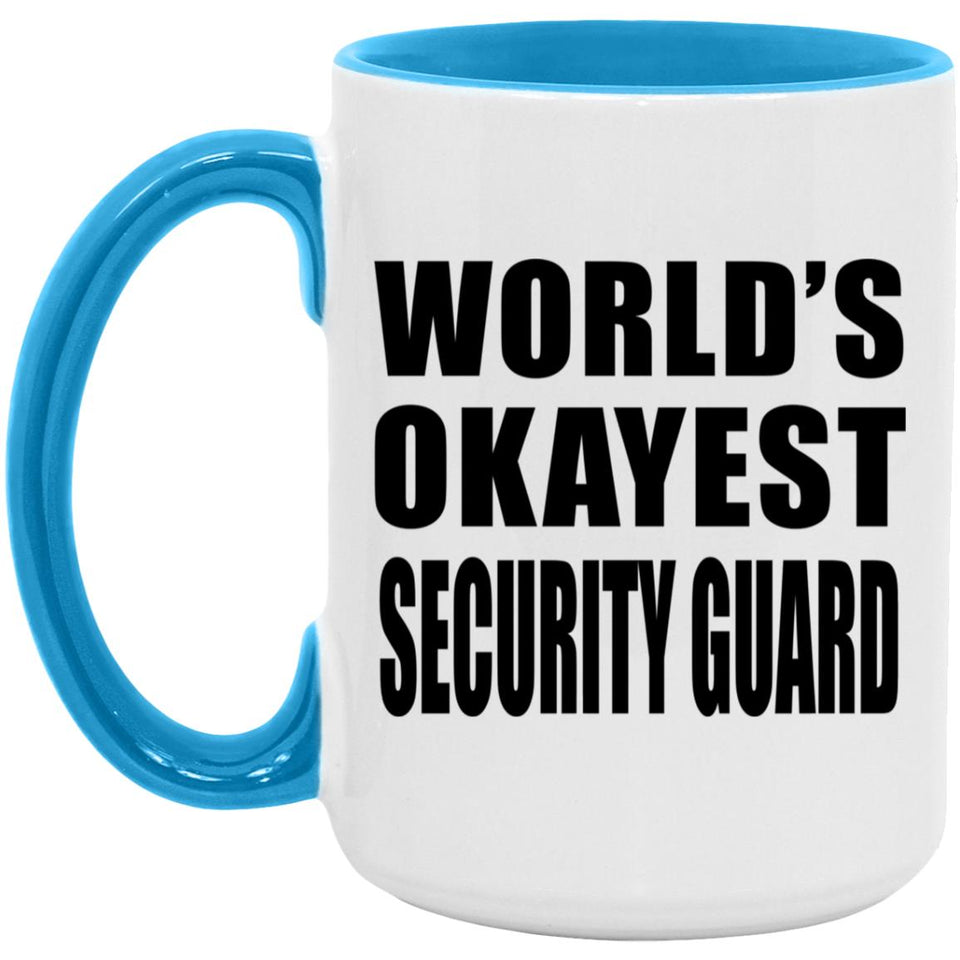 World's Okayest Security Guard - 15oz Accent Mug Blue