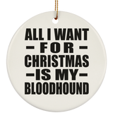 All I Want For Christmas Is My Bloodhound - Circle Ornament