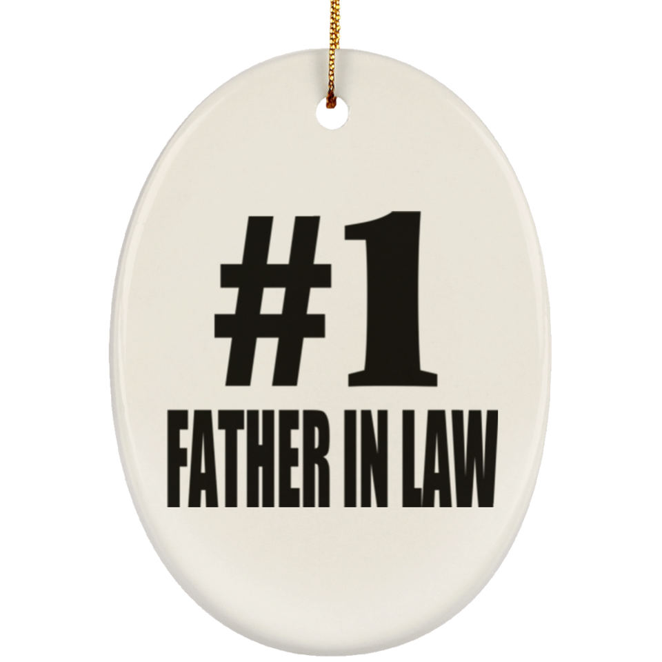 Number One #1 Father In Law - Oval Ornament