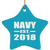 Navy Established EST. 2018 - Star Ornament