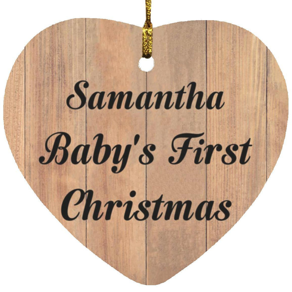 Samantha Baby's First Christmas - Heart Ornament C