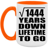 38th Anniversary Square Root of 1444 Years Lifetime To Go - 15oz Accent Mug Orange