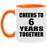 6th Anniversary Cheers To 6 Years Together - 11oz Accent Mug Orange