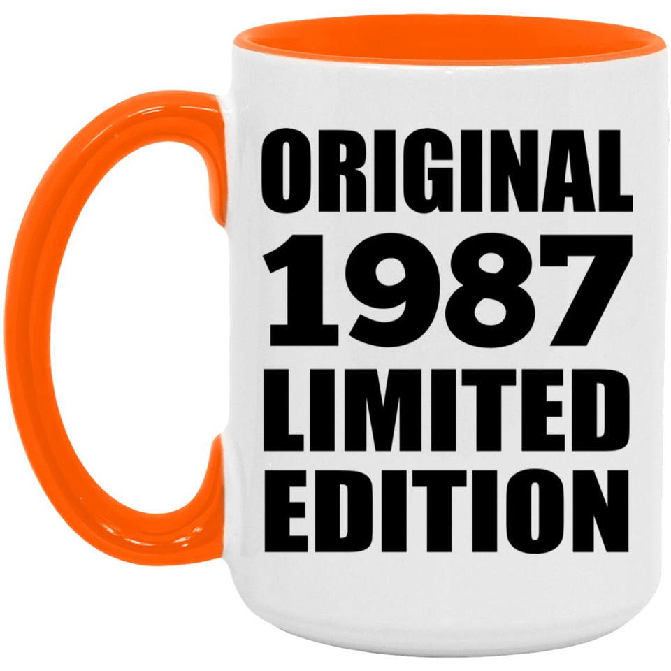 37th Birthday Original 1987 Limited Edition - 15oz Accent Mug Orange