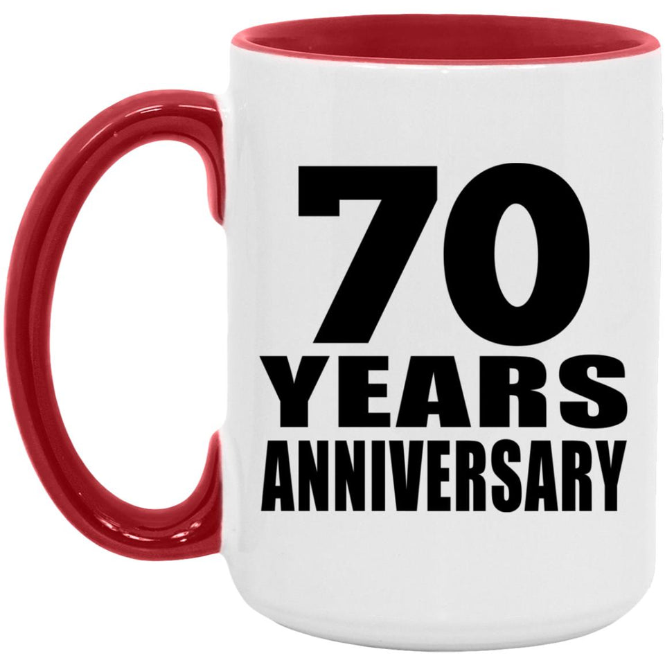70th Anniversary 70 Years - 15oz Accent Mug Red