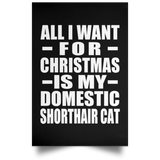 All I Want For Christmas Is My Domestic Shorthair Cat - Poster Portrait
