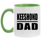 Keeshond Dad - 11oz Accent Mug Green