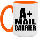 A+ Mail Carrier - 15oz Accent Mug Orange