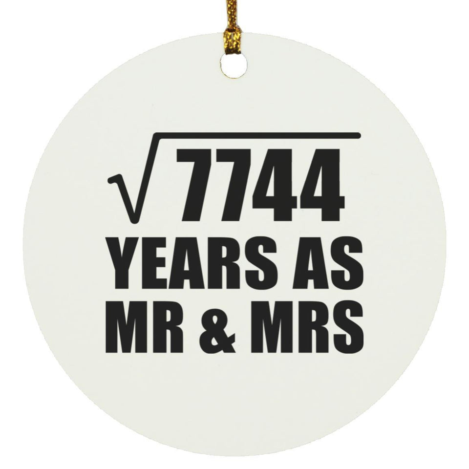 88th Anniversary Square Root of 7744 Years As Mr & Mrs - Circle Ornament