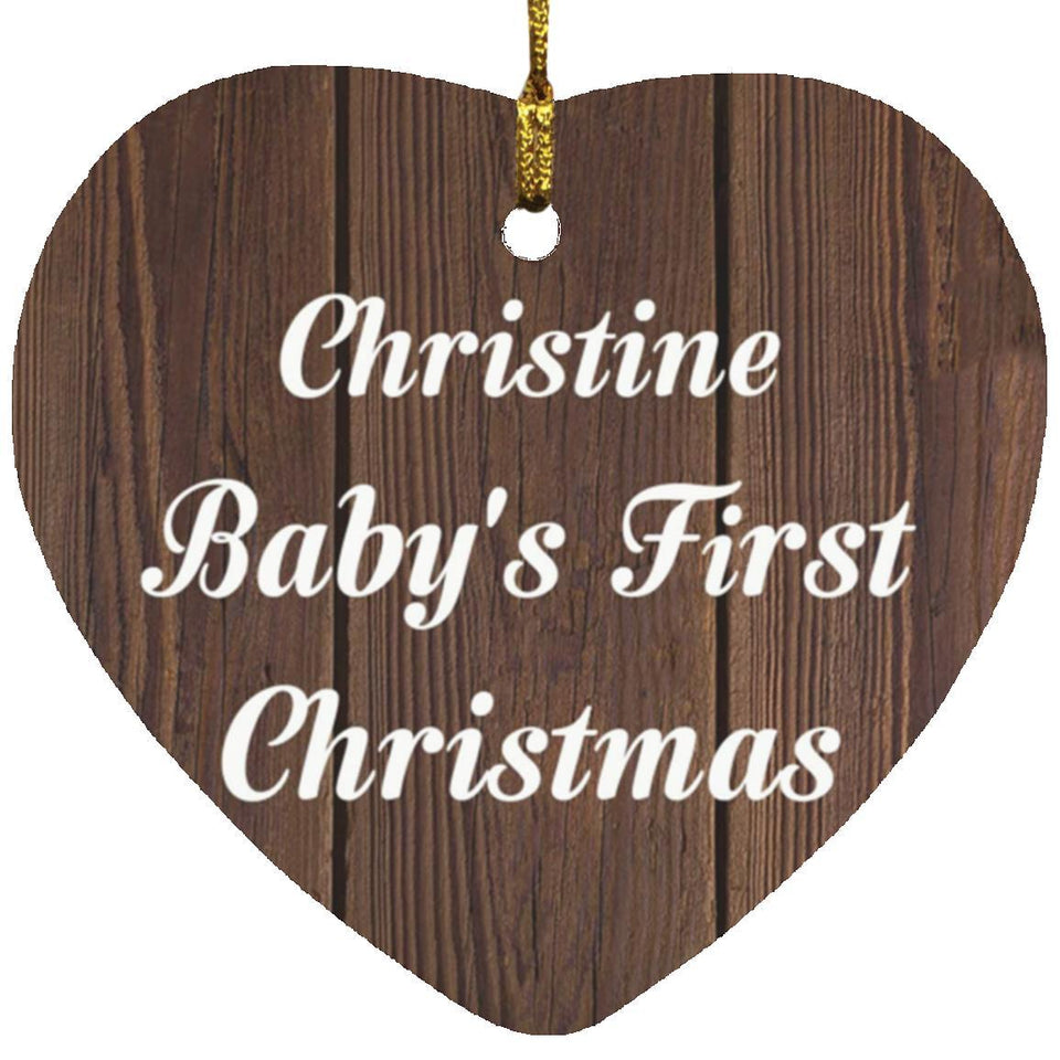 Christine Baby's First Christmas - Heart Ornament D