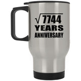 88th Anniversary Square Root of 7744 Years Anniversary - Silver Travel Mug