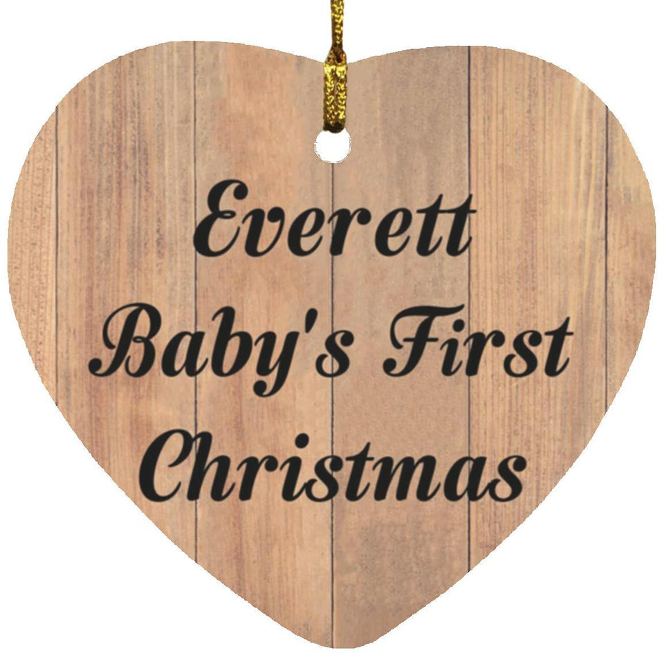 Everett Baby's First Christmas - Heart Ornament C