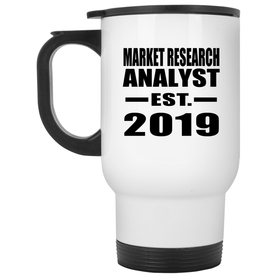 Market Research Analyst Established EST. 2019 - White Travel Mug