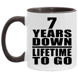 7th Anniversary 7 Years Down Lifetime To Go - 11oz Accent Mug Black