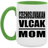 Czechoslovakian Vlcak Mom - 15oz Accent Mug Green