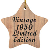 74th Birthday Vintage 1950 Limited Edition - Star Ornament C