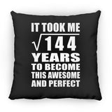 12th Birthday Took Square Root of 144 Years To Awesome - Throw Pillow Black