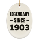 121st Birthday Legendary Since 1903 - Oval Ornament