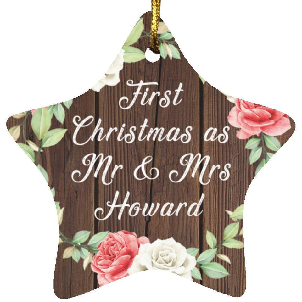 First Christmas As Mr & Mrs Howard - Star Ornament A
