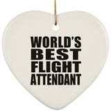 World's Best Flight Attendant - Heart Ornament