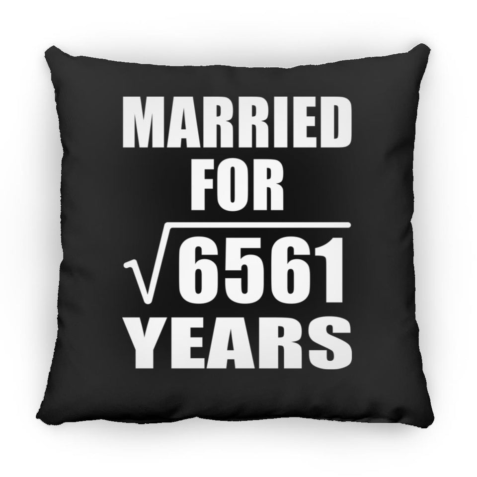 81st Anniversary Married For Square Root of 6561 Years - Throw Pillow Black