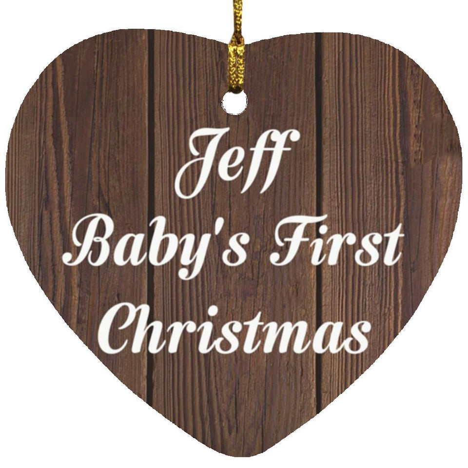 Jeff Baby's First Christmas - Heart Ornament D