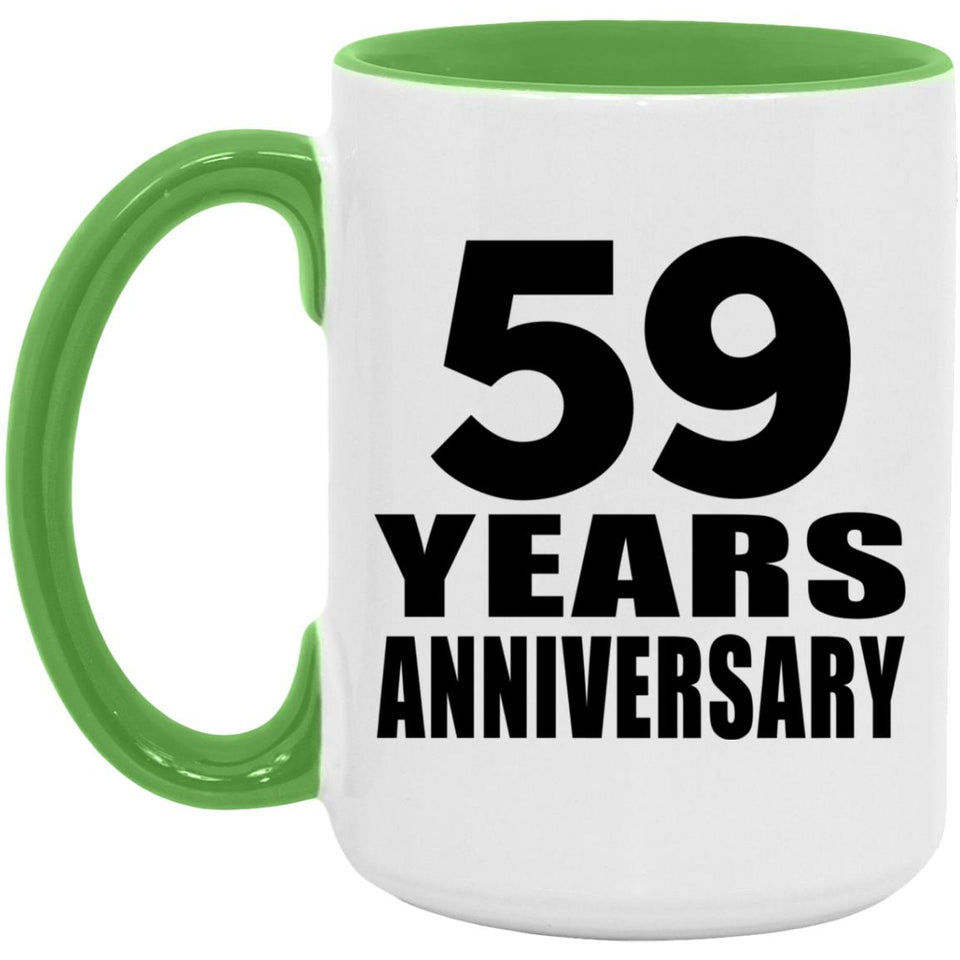 59th Anniversary 59 Years Anniversary - 15oz Accent Mug Green