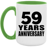 59th Anniversary 59 Years Anniversary - 15oz Accent Mug Green