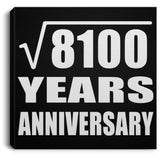 90th Anniversary Square Root of 8100 Years Anniversary - Canvas Square